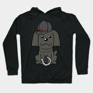 Funny black dog is ready for horse riding Hoodie